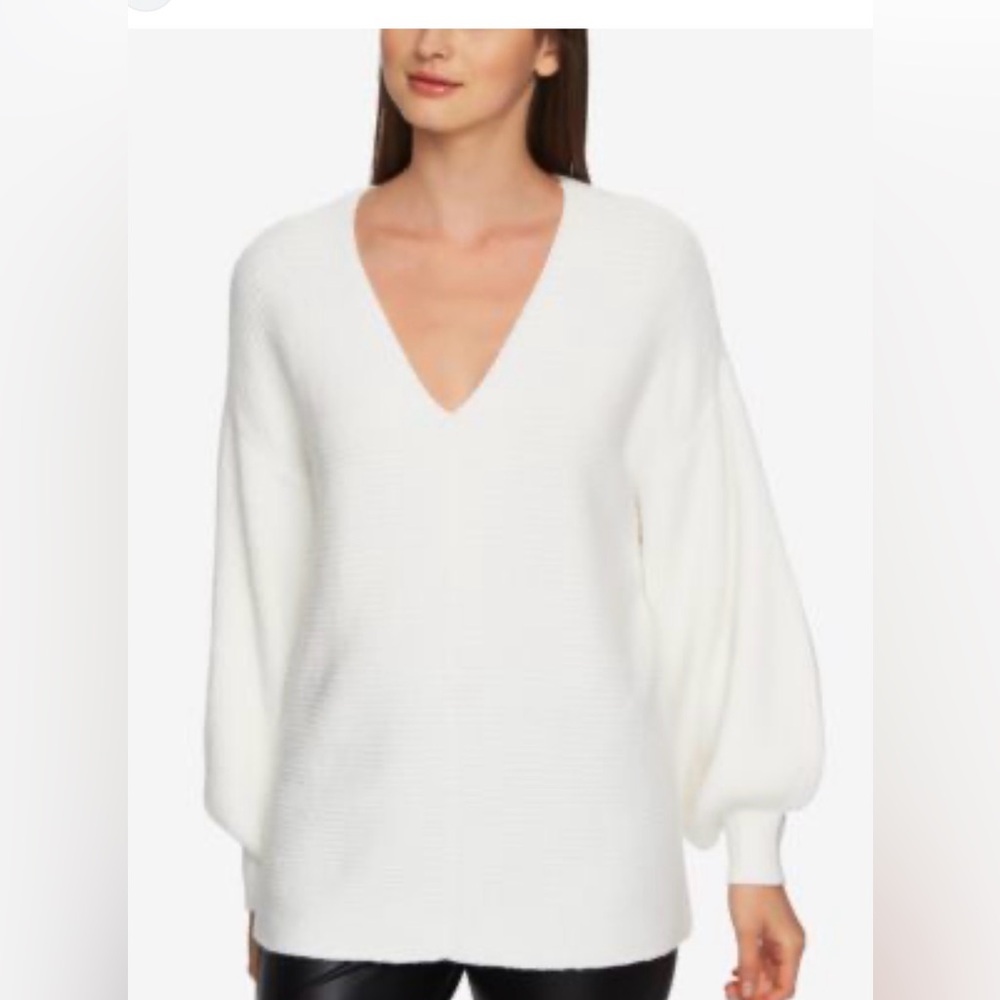 1. State Women's V-Neck Sweater in Soft White